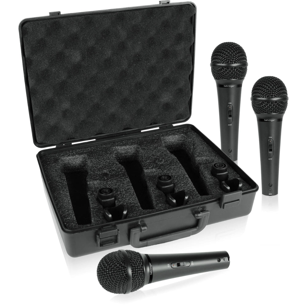 Behringer XM1800S 3 Dynamic Cardioid Vocal and Instrument Microphones (Set of 3)