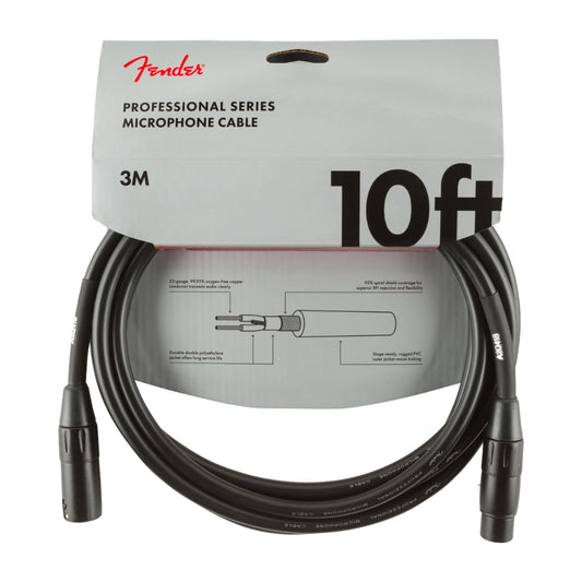 Fender 0990820022 Professional Series Microphone Cable, 10', Black
