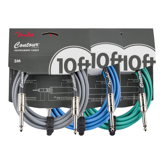 Fender Contour Series 10' Instrument Cables (Multiple Colors Available)
