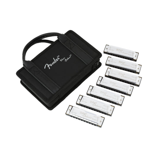 Fender 0990701049 Blues Deluxe Harmonicas - 7 Pack with Case