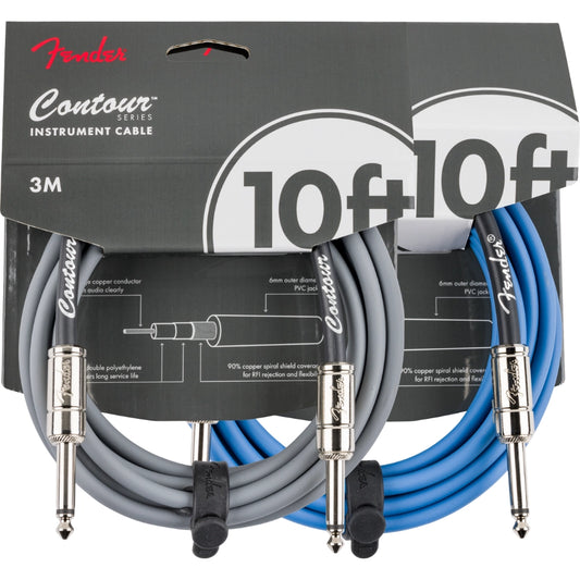 Fender Contour Series 10' Instrument Cables (Multiple Colors Available)