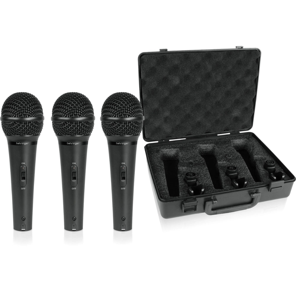 Behringer XM1800S 3 Dynamic Cardioid Vocal and Instrument Microphones (Set of 3)