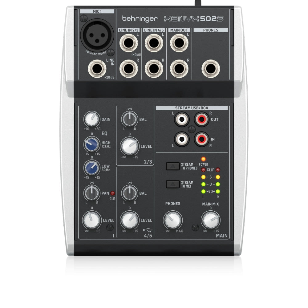 Behringer XENYX 502S Analog 5-Input Mixer with USB Streaming Interface