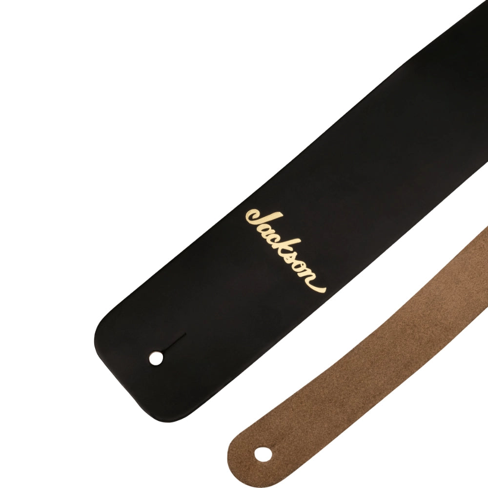 Jackson 2990663006 Leather Guitar Strap, Black