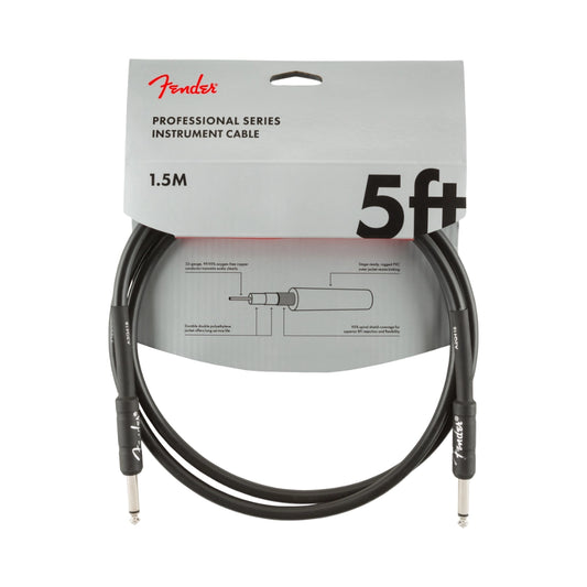 Fender 0990820026 Professional Series Instrument Cable, Straight/Straight, 5', Black