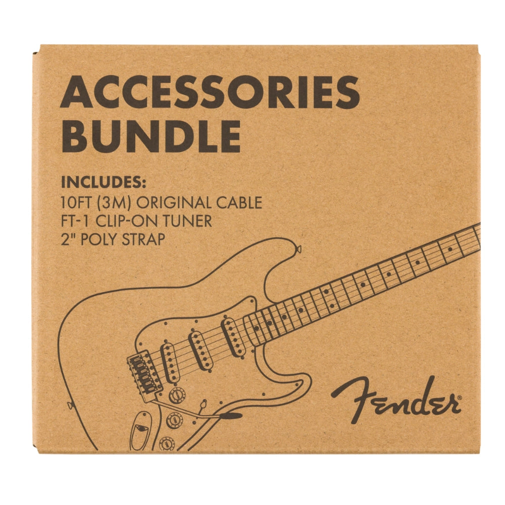 Fender 0992018005 Accessory Essentials Pack - Cable, Clip-On Tuner, Strap