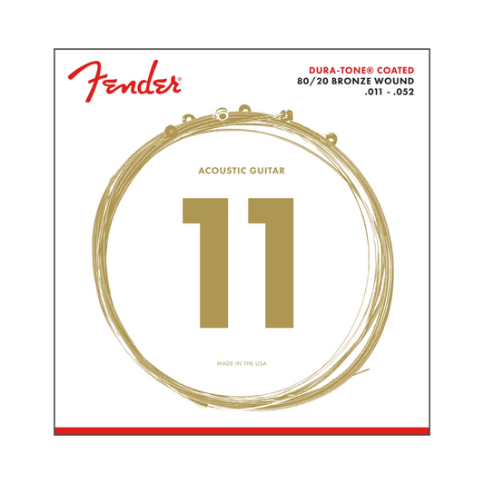 Fender 0730880003 Dura-Tone® 880CL 80/20 Coated Acoustic Guitar Strings 11-52