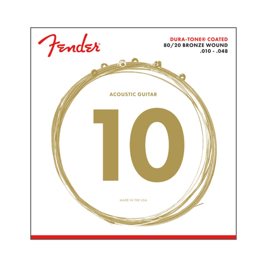 Fender 0730880002 Dura-Tone 880XL 80/20 Coated Acoustic Guitar Strings 10-48