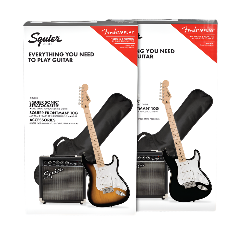 Fender, Squier Sonic Stratocaster Electric Guitar Pack (Multiple Colors Available)