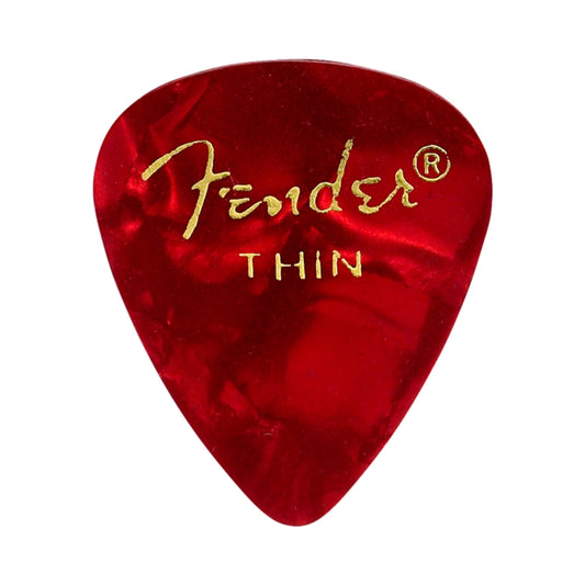 Fender Premium Celluloid 351 Shape Picks, Thin, Red Moto