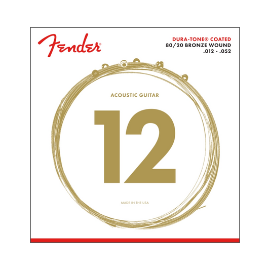 Fender 0730880303 Dura-Tone 880L 80/20 Coated Acoustic Guitar Strings 12-52