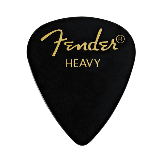 Fender Classic Celluloid Pick, Black, 351 Shape, Heavy