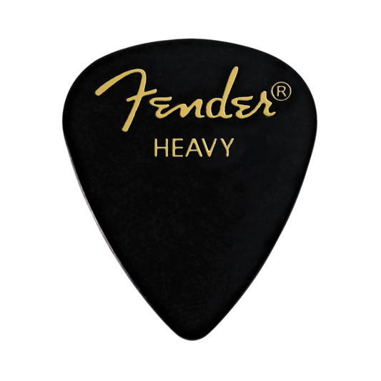 Fender Classic Celluloid Pick, Black, 351 Shape, Heavy