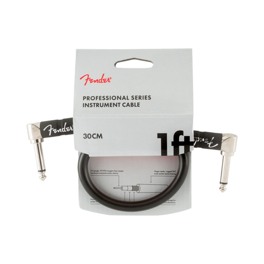 Fender 0990820057 Professional Series Instrument Cables, Angle/Angle, 1', Black