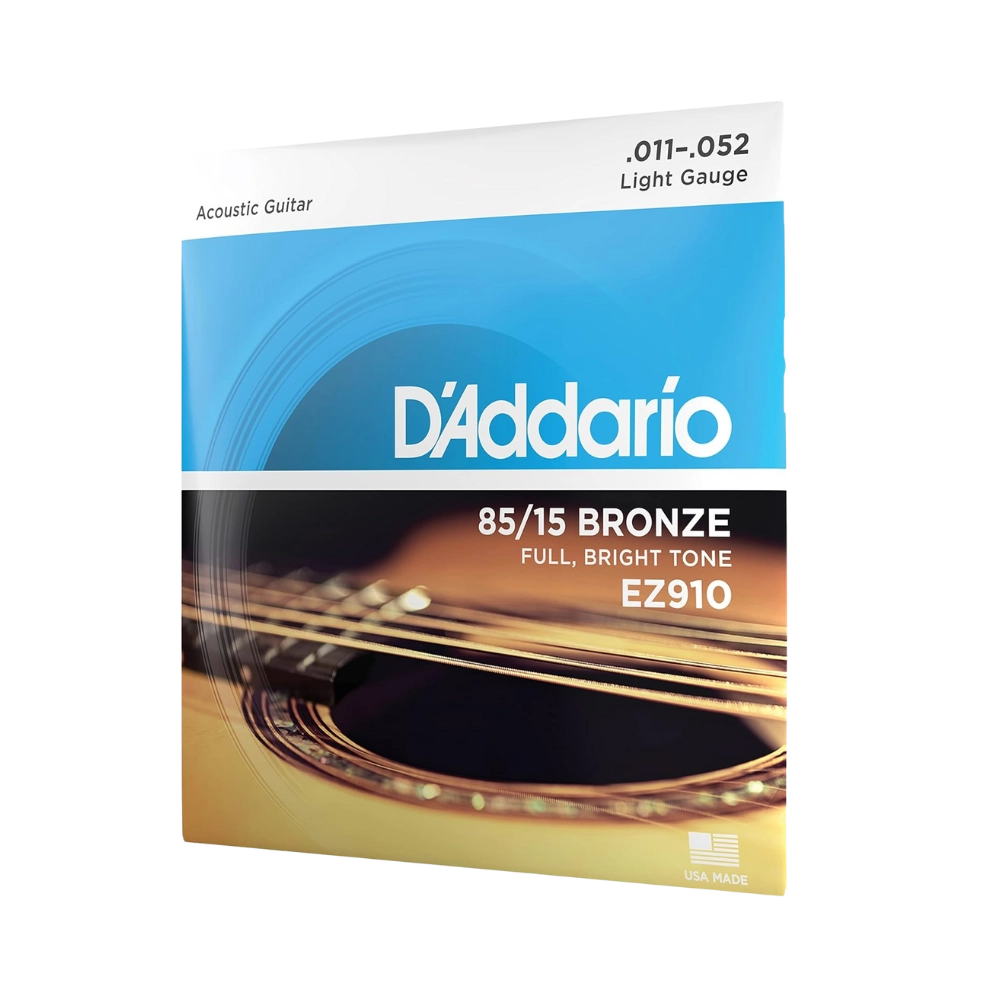 D'Addario 11-52 Light Gauge 85/15 Acoustic Guitar Strings EZ910