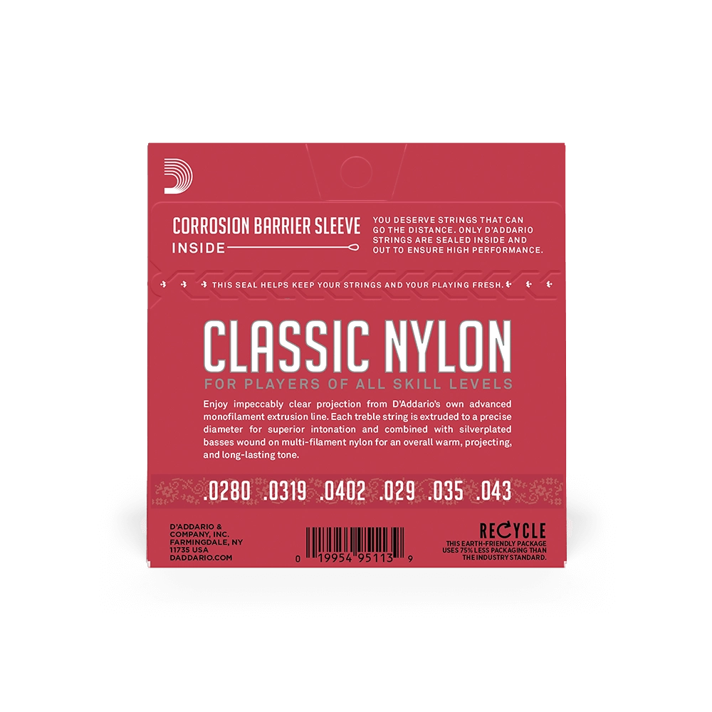 D'Addario 28-43 Normal Tension Nylon Student Classical Strings EJ27N