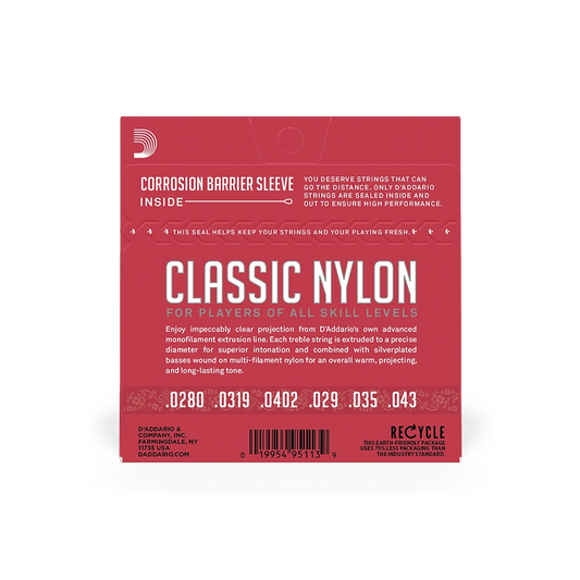 D'Addario 28-43 Normal Tension Nylon Student Classical Strings EJ27N