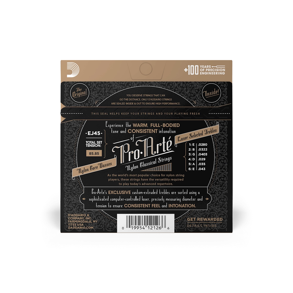 D'Addario 28-43 Normal Tension Nylon Classical Guitar Strings EJ45