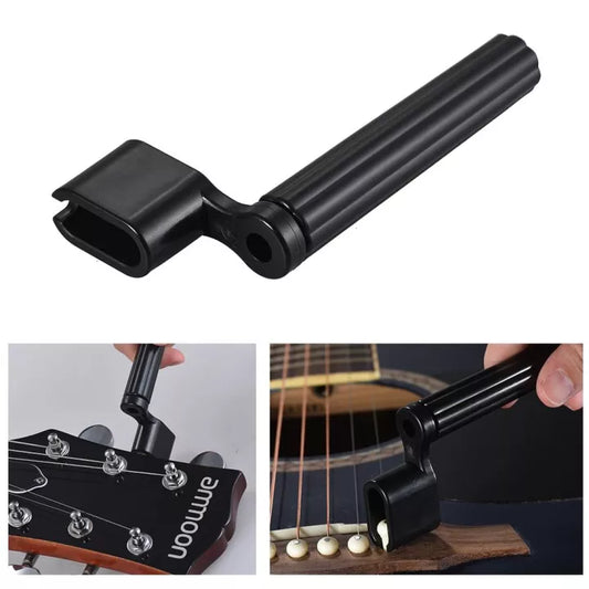 Black Guitar String Winder with Pin Removal Tool