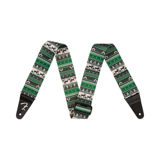 Fender 0990662021 Ugly Xmas Sweater Strap, Green Fair Isle
