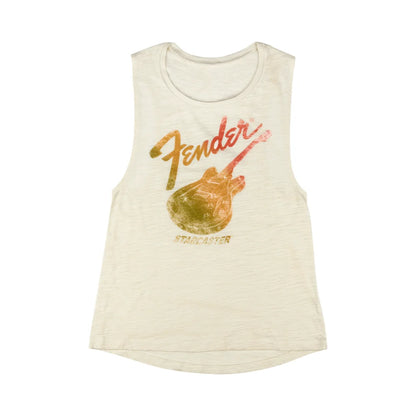 Fender 9190121406 Starcaster Women's Sleeveless T-Shirt, Natural M