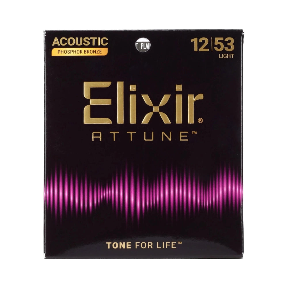 Elixir 21052 Attune Phosphor Bronze Acoustic Guitar Strings - .012-.053 Light