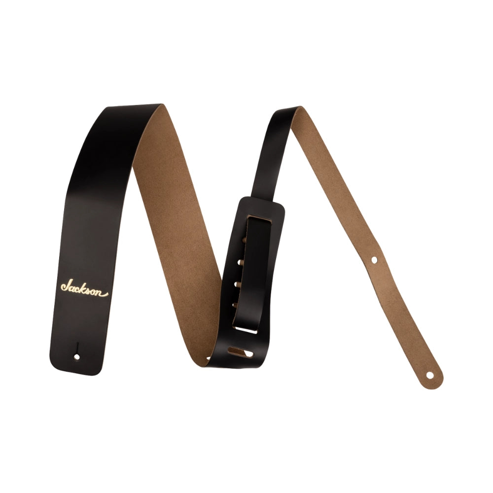Jackson 2990663006 Leather Guitar Strap, Black