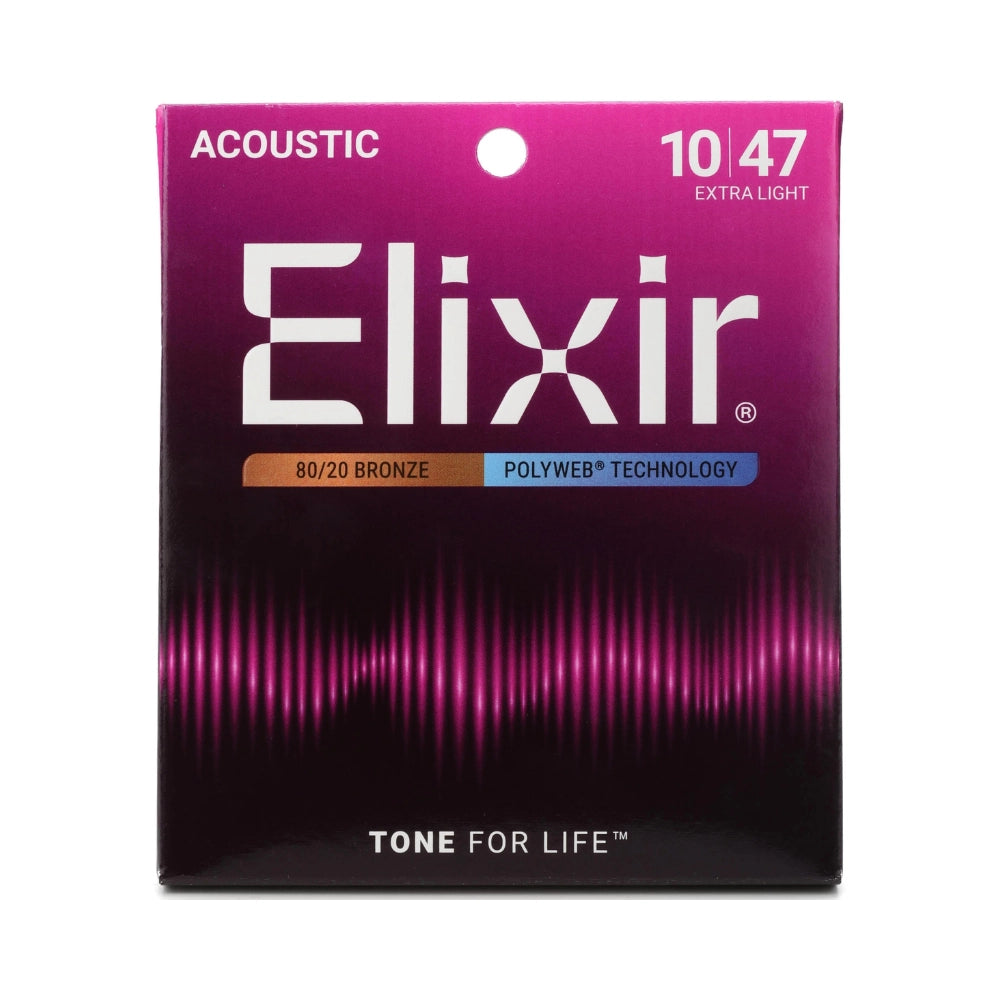 Elixir 11000 Polyweb 80/20 Bronze Acoustic Guitar Strings - .010-.047 Extra Light