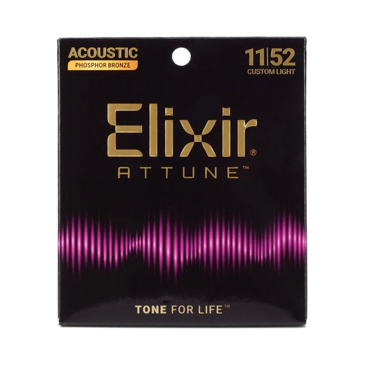 Elixir 21027 Attune Phosphor Bronze Acoustic Guitar Strings - .011-.052 Custom Light