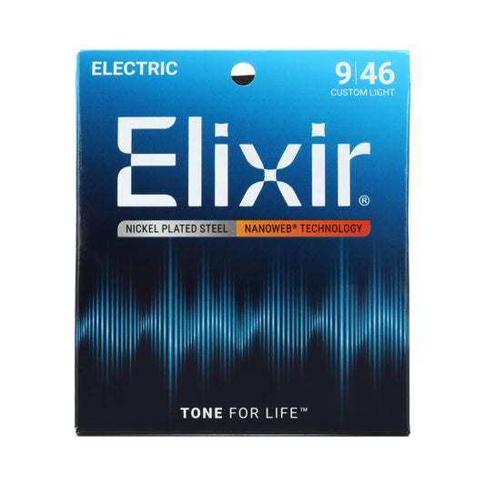 Elixir 12027 Nanoweb Electric Guitar Strings - .009-.046 Custom Light