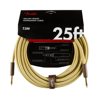 Fender 0990820076 Deluxe Series Instrument Cable, Straight/Straight, 25', Tweed