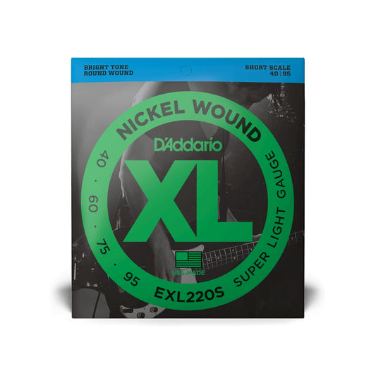 D'Addario 40-95 Super Light Short Scale Bass Strings EXL220S