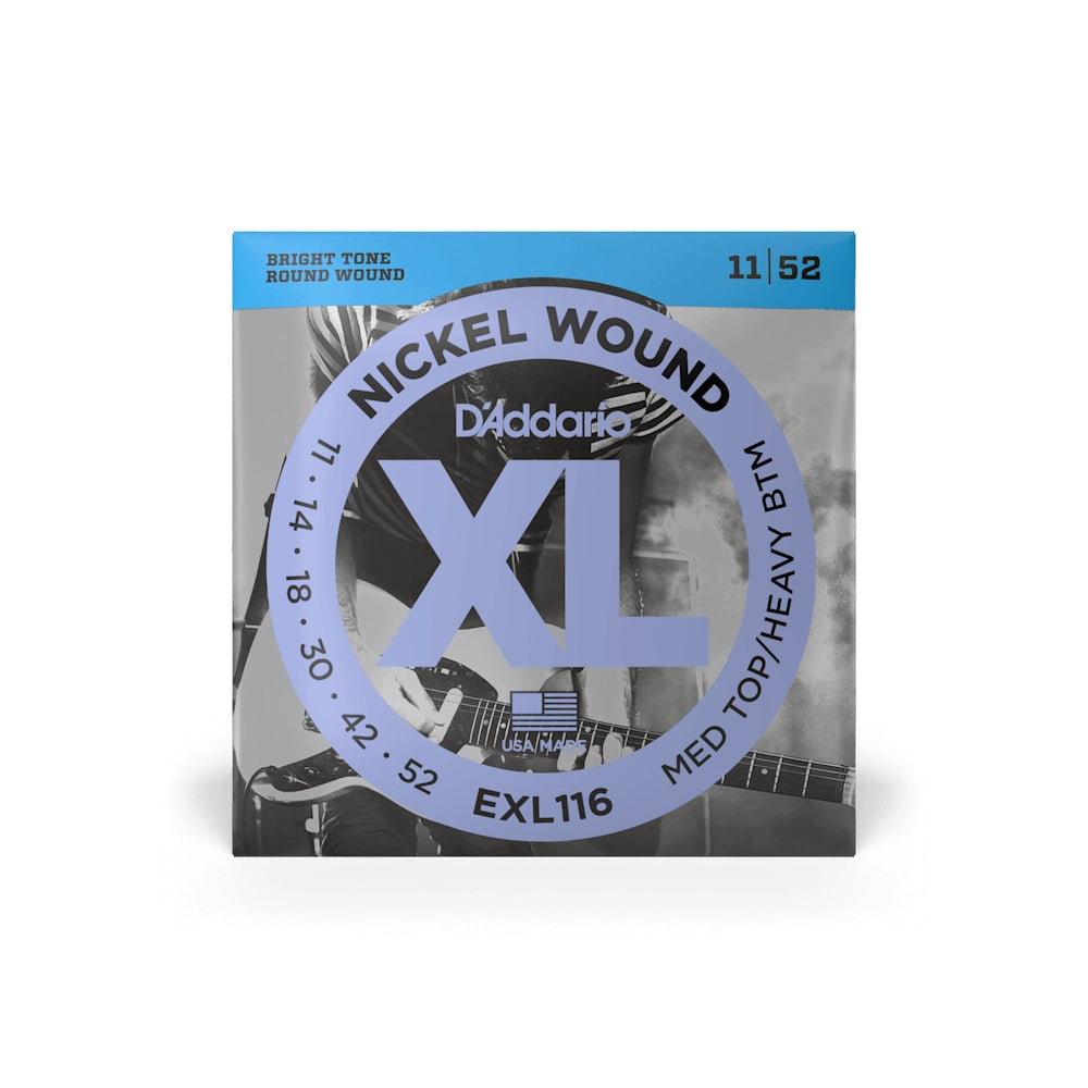 D'Addario 11-52 Medium Top/Heavy Bottom Electric Guitar Strings EXL116