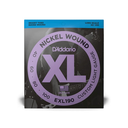 D'Addario 40-100 Custom Light Long Scale Bass Strings EXL190