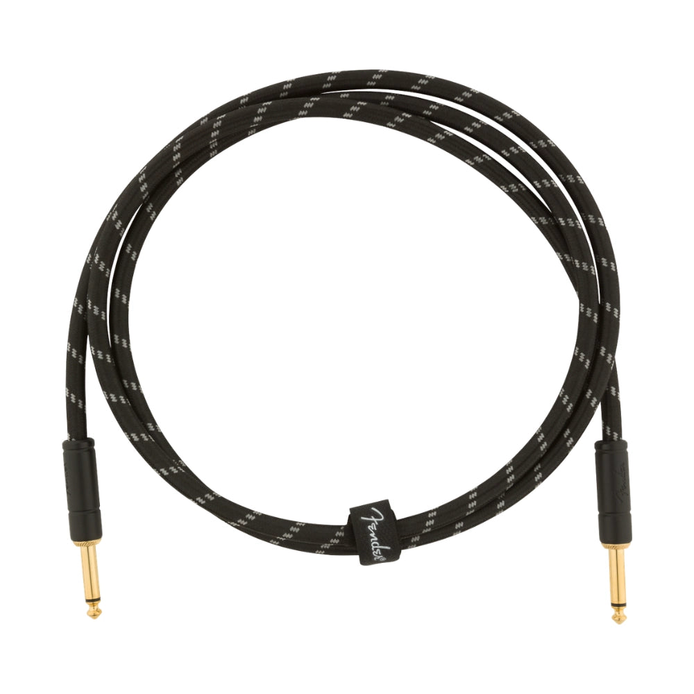 Fender 0990820093 Deluxe Series Instruments Cable, Straight/Straight, 5', Black Tweed