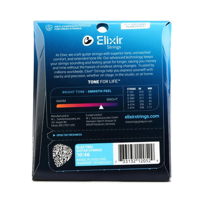 Elixir 12052 Nanoweb Electric Guitar Strings - .010-.046 Light