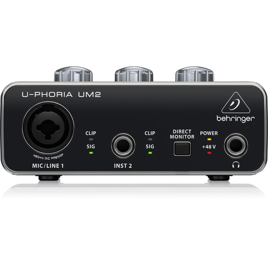 Behringer UM2 Audiophile 2x2 USB Audio Interface with XENYX Mic Preamplifier