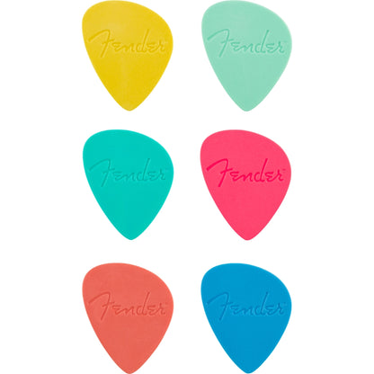 Fender 1989999104 Offset Polycarbonate Picks, Multi-Color (6)