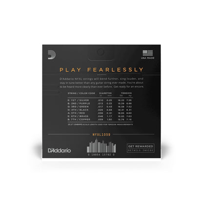 D'Addario 10-59 Regular Light 7-String Electric Guitar Strings NYXL1059