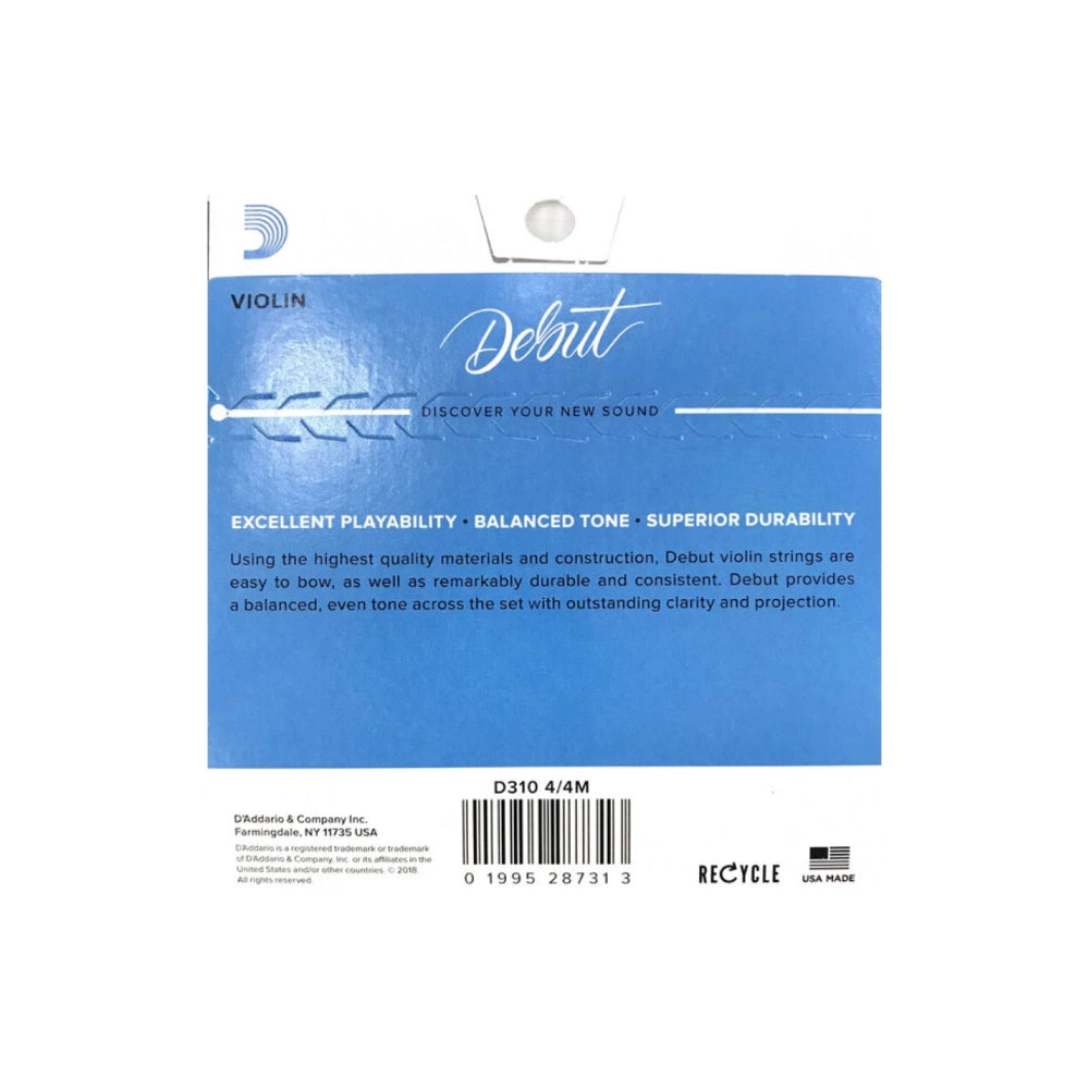 D'Addario Debut Violin String 4/4 - Medium D310