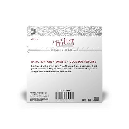 D'Addario Pro-Arté Violin String Set with Wound E, J56W 4/4M