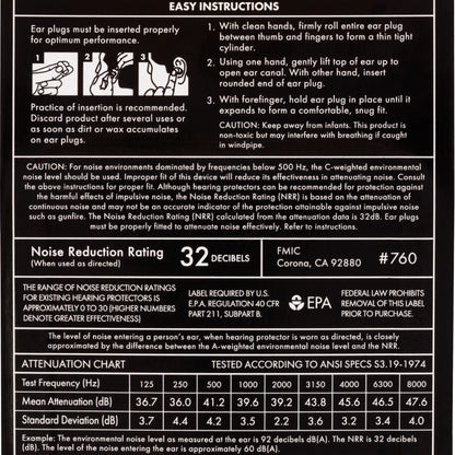 Fender 0990541004 Concert Ear Plugs (10 Pair), Daphne Blue