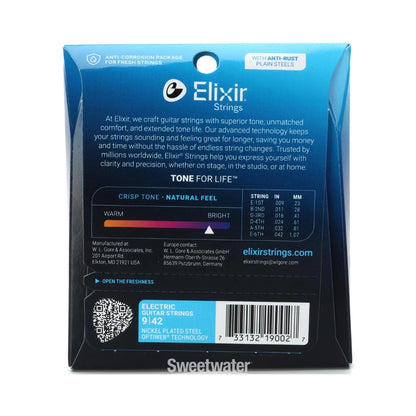 Elixir 19002 Optiweb Electric Guitar Strings - .009-.042 Super Light (3-pack)
