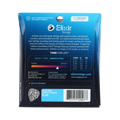 Elixir 12027 Nanoweb Electric Guitar Strings - .009-.046 Custom Light