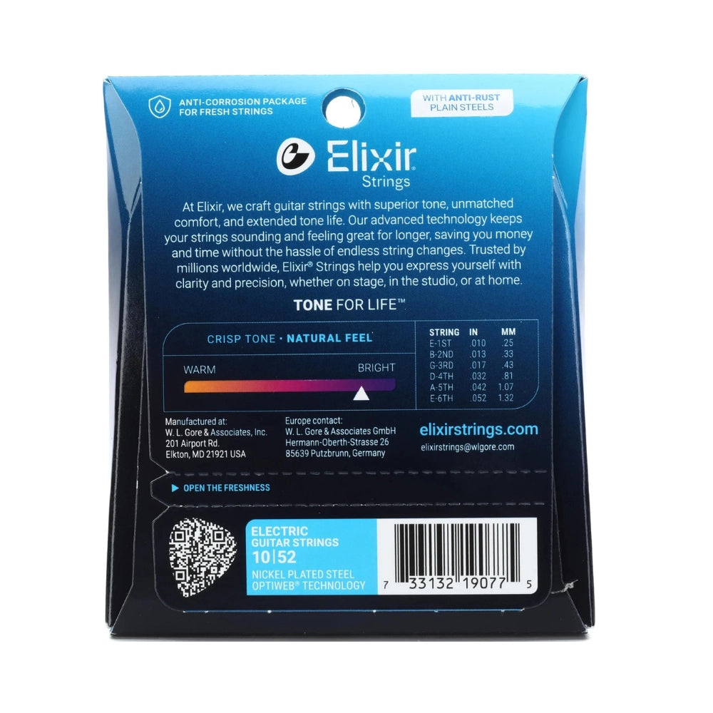 Elixir 19077 Optiweb Electric Guitar Strings - .010-.052 Light/Heavy