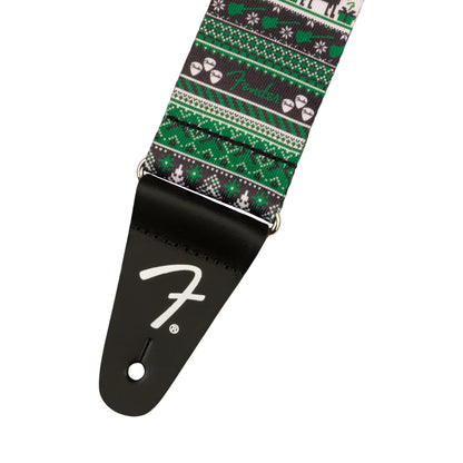 Fender 0990662021 Ugly Xmas Sweater Strap, Green Fair Isle