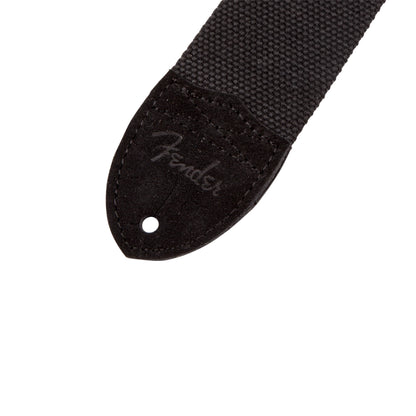 Fender 0990667006 Cotton/Leather Strap, Black, 2"