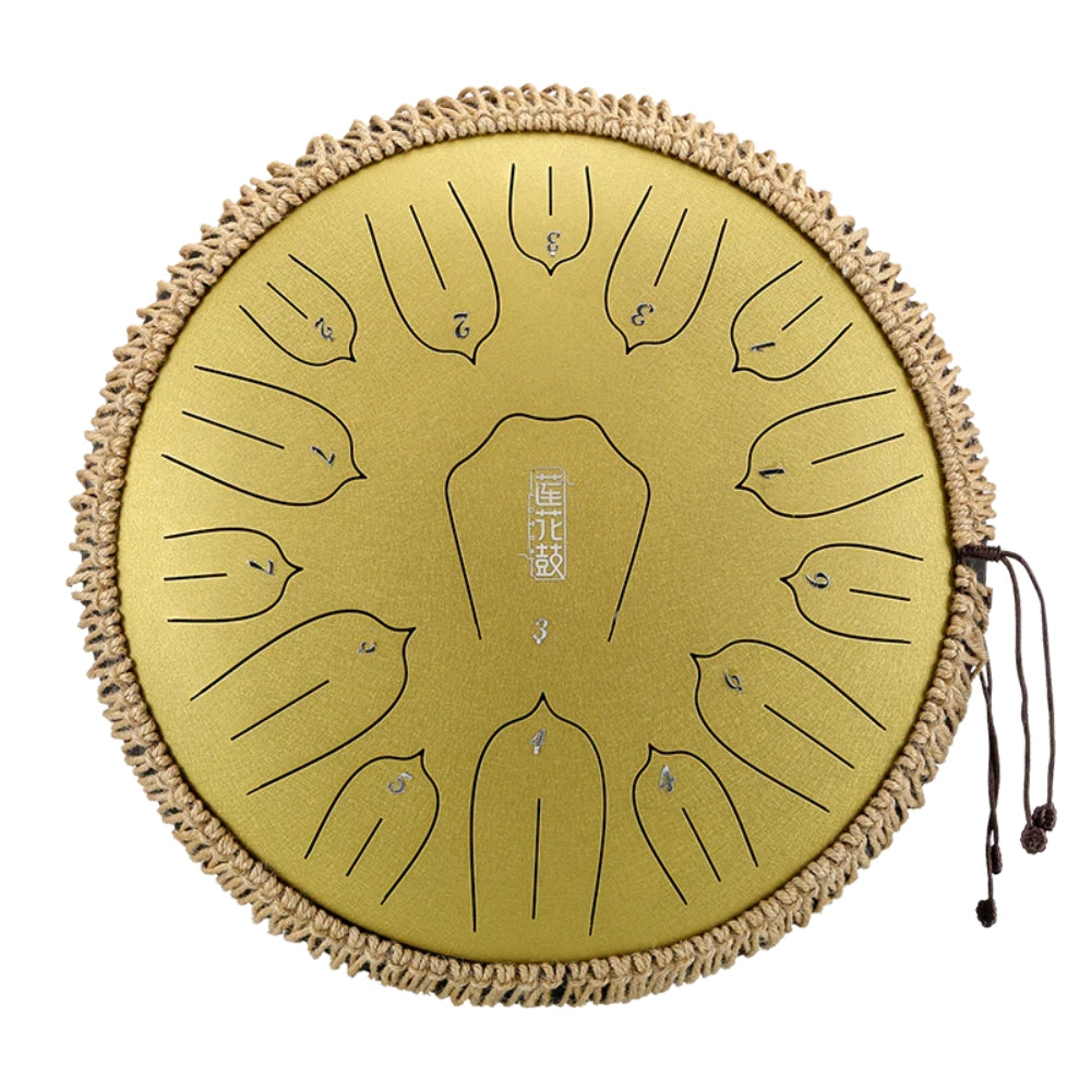 HUASHU THS15-12 Carbon Steel Tongue Drum 12 Inch 15 Notes D Major (2 Colors Available)