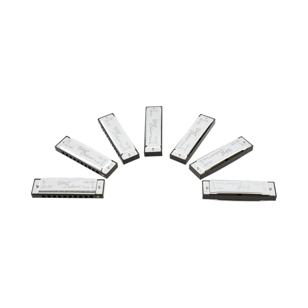 Fender 0990701049 Blues Deluxe Harmonicas - 7 Pack with Case