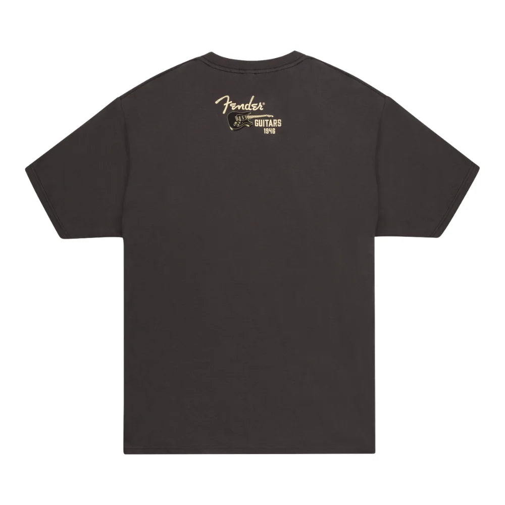 Fender 9192828406 Wings To Fly T-Shirt, Vintage Black, M